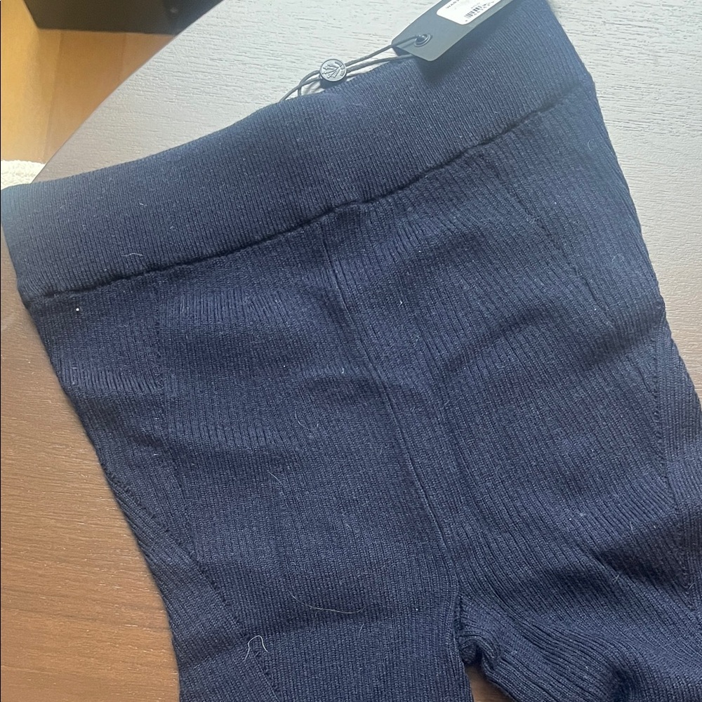 Navy Ribbed Pants - Picture 2 of 3